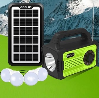 Портативна сонячна автономна система Solar GDPlus GD-8076 + FM радіо + Bluetooth. . фото 8