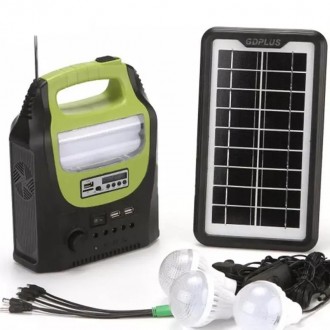 Портативна сонячна автономна система Solar GDPlus GD-8071 + FM радіо + Bluetooth. . фото 9