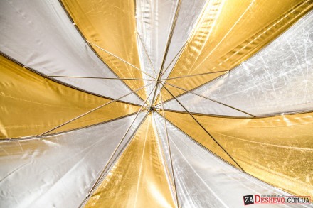 Зонт студійний Mingxing gold/silver 60" (152cm) (48074)
Зонт студійний gold/silv. . фото 3