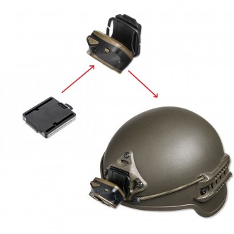 Адаптер Mactronic для кріплення ліхтаря Nomad 03 на шолом чи каску. Обладнаний з. . фото 3
