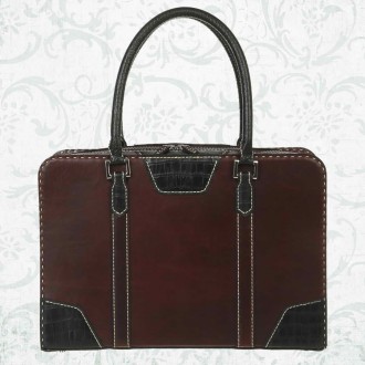 Мужской кожаный портфель Oscar
(в наличии)

- цвет: бордово-коричневый
(с те. . фото 2