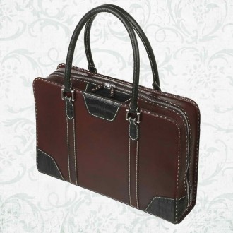 Мужской кожаный портфель Oscar
(в наличии)

- цвет: бордово-коричневый
(с те. . фото 4