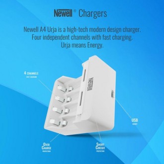 Зарядное устройство Newell Smart A4 Urja для NiMH аккумуляторов AA // AAA (A4 Ur. . фото 7