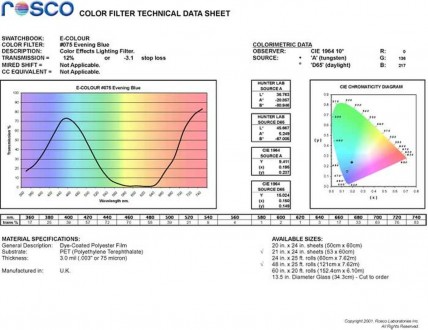 Фільтр Rosco E-Colour+ 102 Amber Light Roll (61022)
E-Colour - це комплексна сис. . фото 3