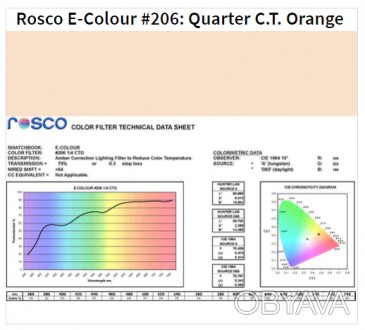 Фільтр Rosco EdgeMark E-206-Quarter CTO-1.22x7.62M (62064)
Цей ролик Rosco EdgeM. . фото 1