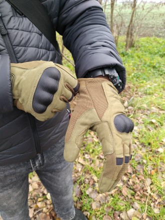 Стрілецькі тактичні рукавички з інтегрованим захистом кісточок. Матеріал виготов. . фото 4