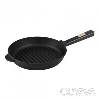  Чугунная сковорода гриль Optima-Black 280 х 50 мм Диаметр, мм 280 Вес, кг 3.37 . . фото 1