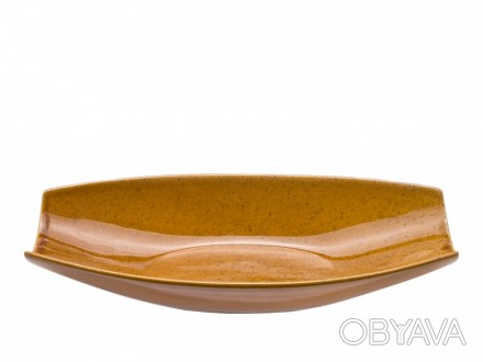  Тарелка WOK (дижонская горчица) Материал: керамика Форма: овальная . . фото 1