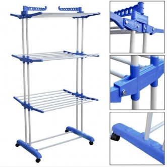 Многоярусная сушилка для белья, вещей, одежды Garment rack with wheels складная. . фото 6 Теперь больше не надо развешивать выстиранную одежду на батареи или же на балкон. . фото 6