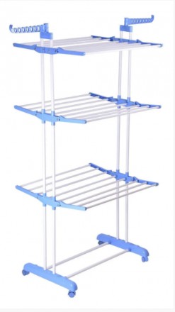 Многоярусная сушилка для белья, вещей, одежды Garment rack with wheels складная. . фото 3 Теперь больше не надо развешивать выстиранную одежду на батареи или же на балкон. . фото 3