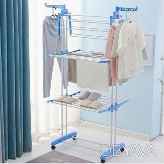 Многоярусная сушилка для белья, вещей, одежды Garment rack with wheels складная. . фото 1 Теперь больше не надо развешивать выстиранную одежду на батареи или же на балкон. . фото 1
