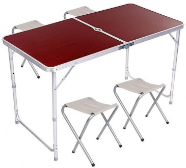 Стол алюминиевый раскладной для пикника + 4 стула, чемодан
Раскладной стол для п. . фото 2