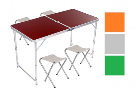 Стол алюминиевый раскладной для пикника + 4 стула, чемодан
Раскладной стол для п. . фото 3