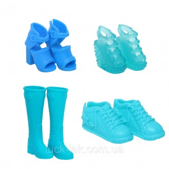 Набір модельного взуття 4 пар для ляльки Барбі, колір блакитний
Стильне взуття д. . фото 2