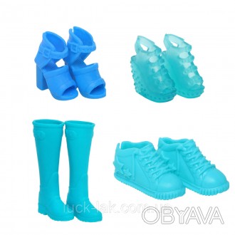 Набір модельного взуття 4 пар для ляльки Барбі, колір блакитний
Стильне взуття д. . фото 1