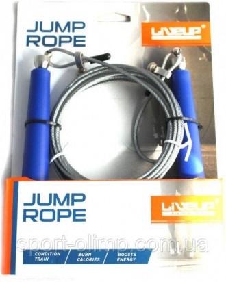 Скакалка LiveUp Cable Jump Rope 300х0.3 см, професійний тренажер для тренувань, . . фото 3