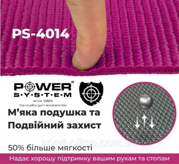 Килимок для йоги та фітнесу Power System PS-4014 Fitness-Yoga Mat Pink
Призначен. . фото 4