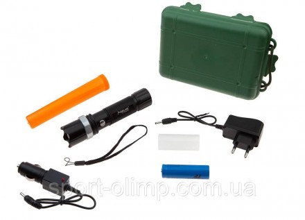 Небольшой, очень удобный аккумуляторный фонарик X-Balog BL-T8626-XPE алюминий (д. . фото 11