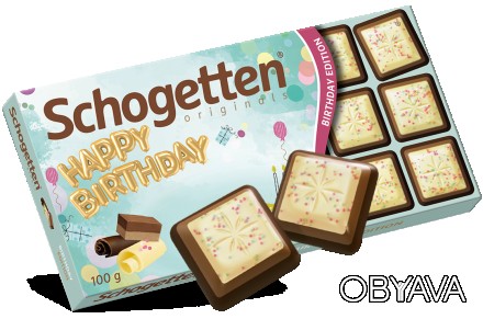 Шоколад Schogetten Happy Birthday микс белого и черного шоколада 100 грамм