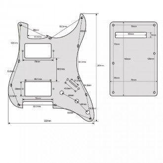 Пикгард для электогитары HH Fender Stratocaster ST China винтажный перламутровый. . фото 3