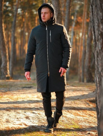 Парка зимова чоловіча куртка подовжена тепла, чоловіча зимова парку Сніговик з к. . фото 10
