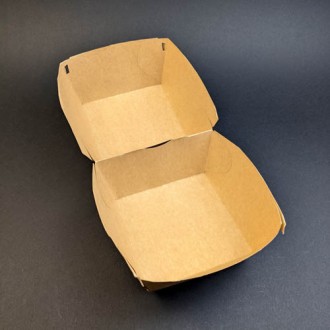 Картонная упаковка для бургера изготовлена из первичного крафта и надежно закрыв. . фото 4