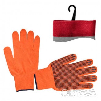 
Перчатки б/п INTERTOOL SP-0131 трикотажные оранжевого цвета. На ладони нанесено. . фото 1