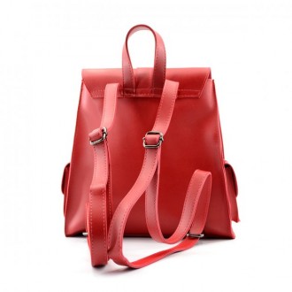 Продам рюкзак жіночий червоний з екошкіри, дуже гарна якість, б/у, стан відмінни. . фото 3