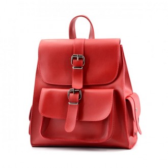 Продам рюкзак жіночий червоний з екошкіри, дуже гарна якість, б/у, стан відмінни. . фото 2
