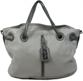 Женская сумка на две ручки из натуральной кожи Giorgio Ferretti серый 31032 grey. . фото 4