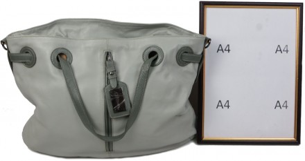 Женская сумка на две ручки из натуральной кожи Giorgio Ferretti серый 31032 grey. . фото 10