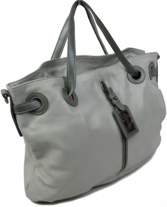 Женская сумка на две ручки из натуральной кожи Giorgio Ferretti серый 31032 grey. . фото 3