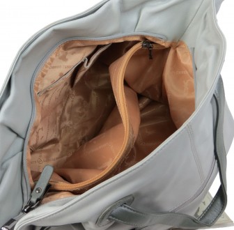 Женская сумка на две ручки из натуральной кожи Giorgio Ferretti серый 31032 grey. . фото 7