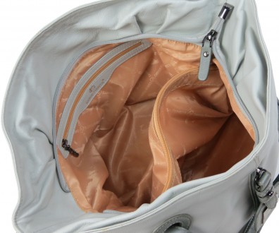 Женская сумка на две ручки из натуральной кожи Giorgio Ferretti серый 31032 grey. . фото 9