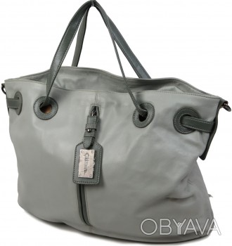 Женская сумка на две ручки из натуральной кожи Giorgio Ferretti серый 31032 grey. . фото 1