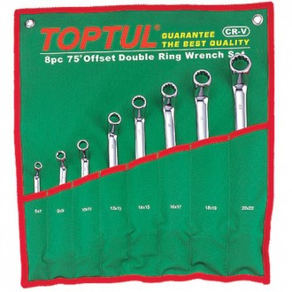 Набор накидных ключей TOPTUL 6-22мм (угол 45&deg;) 8ед. GPAH0804. Харьков. фото 1