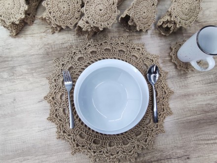 Декоративное салфетки для сервировки стола под тарелки и чашки – подарочный набо. . фото 4