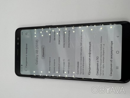 
Смартфон б/у Samsung A530 (A8 2018) 4/32GB Black #2357ВР в хорошем состоянии. А. . фото 1
