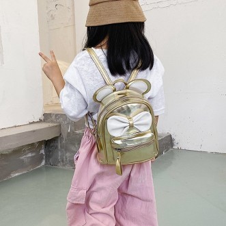 Маленький детский рюкзак Микки Маус с ушками и бантиком, мини рюкзачок для девоч. . фото 4
