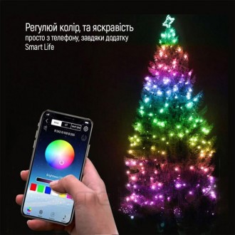 Smart LED RGB гірлянда ColorWay 60LED, 10м, WiFi, Bluetooth, синхронізація світл. . фото 8