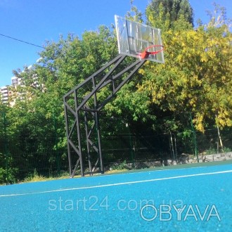 
Стойка баскетбольная стационарная на четырех опорах под щит Фиба предусматривае. . фото 1