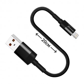 Кабель Grand-X USB-Lightning, Cu, 0.2м, Power Bank, Black 
 
Отправка данного то. . фото 3