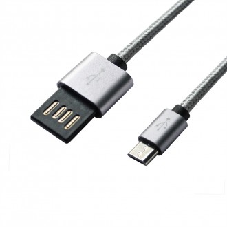 Кабель Grand-X USB-microUSB 1м, Grey/Black 
 
Отправка данного товара производит. . фото 2