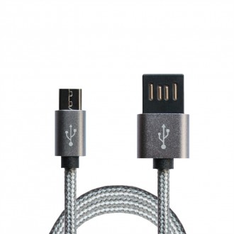 Кабель Grand-X USB-microUSB 1м, Grey/Black 
 
Отправка данного товара производит. . фото 3