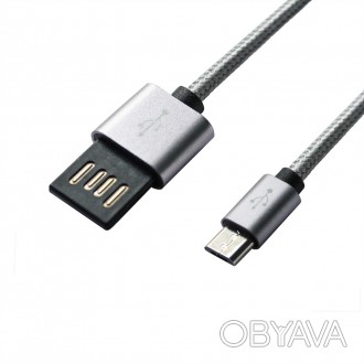 Кабель Grand-X USB-microUSB 1м, Grey/Black 
 
Отправка данного товара производит. . фото 1