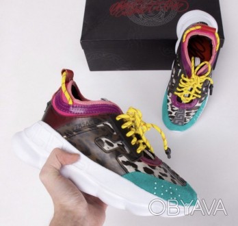 Кроссовки Versace Chain Reaction white-green