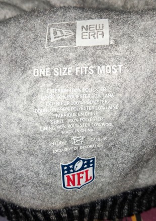 Зимняя шапочка New Era NFL Atlanta Falcons, 10%-шерсть,  двойная, флисовая подкл. . фото 4
