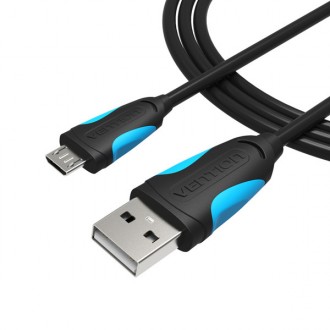 Кабель Vention USB-A 2.0 - microUSB B, 1.5 m, Black 
 
Отправка данного товара п. . фото 3