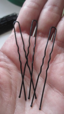 Набор новых металлических шпилек для волос (10 шт.) чёрного цвета, длина 6,3 см.. . фото 7