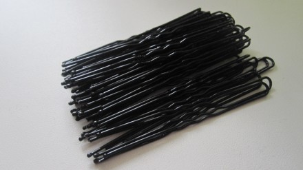 Набор новых металлических шпилек для волос (10 шт.) чёрного цвета, длина 6,3 см.. . фото 2